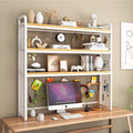 3-Tier Adjustable White Wooden Desktop Bookshelf B2008