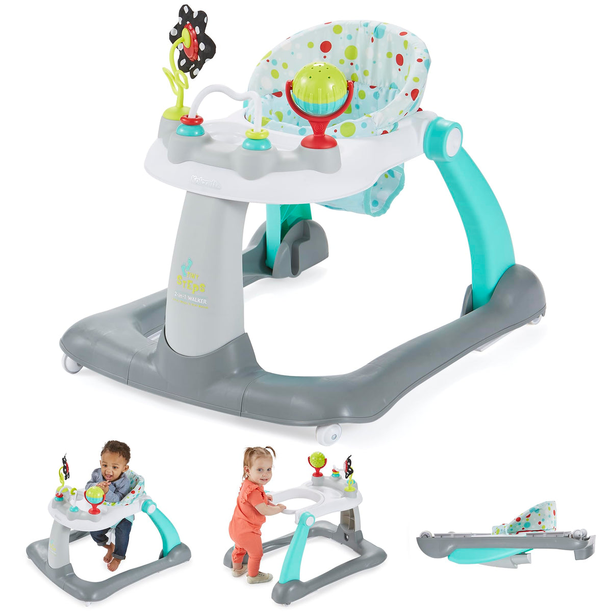 Foldable Adjustable Baby Walker with Wheels W75085