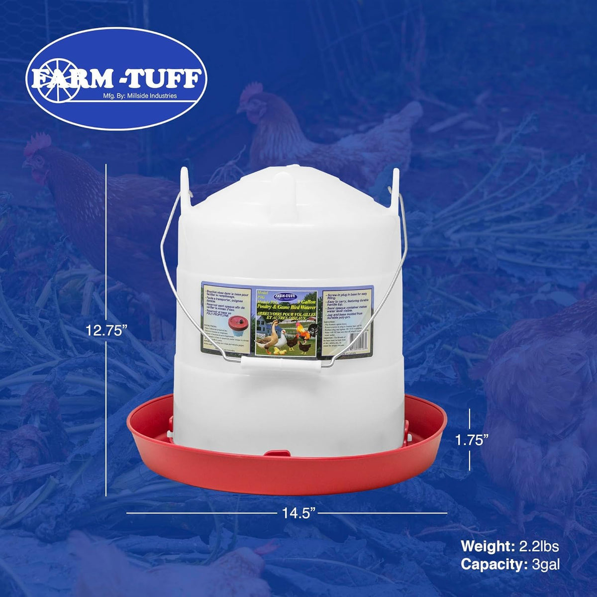 3 Gallon Plastic Poultry Waterer G62835
