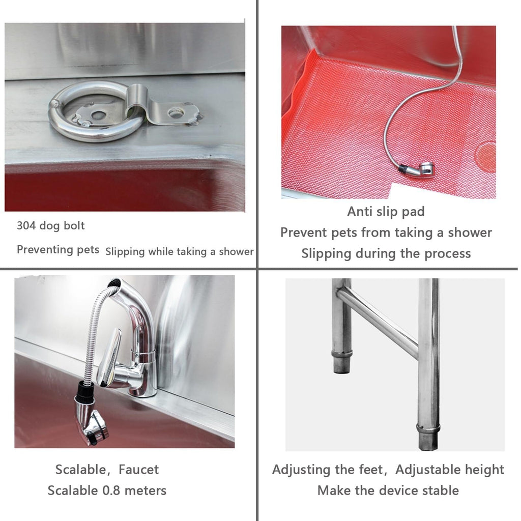 Stainless Steel Dog Washing Station with Sliding Door B1078