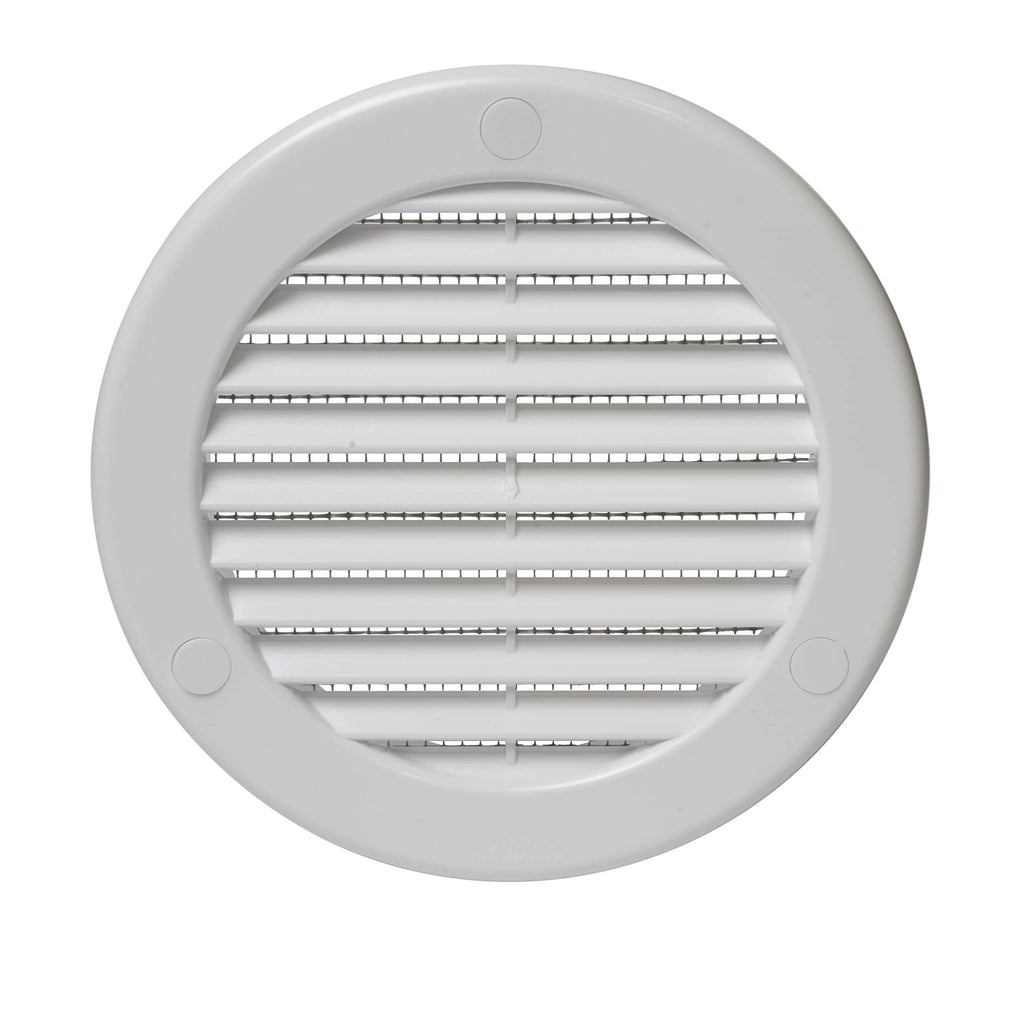 4" White Plastic Round Vent Cover with Mesh M782