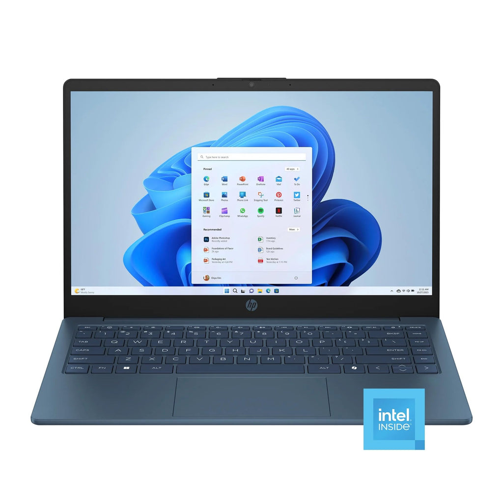 14" HD Laptop, Intel Celeron N150, 4GB RAM, 128GB Storage, Blue F421