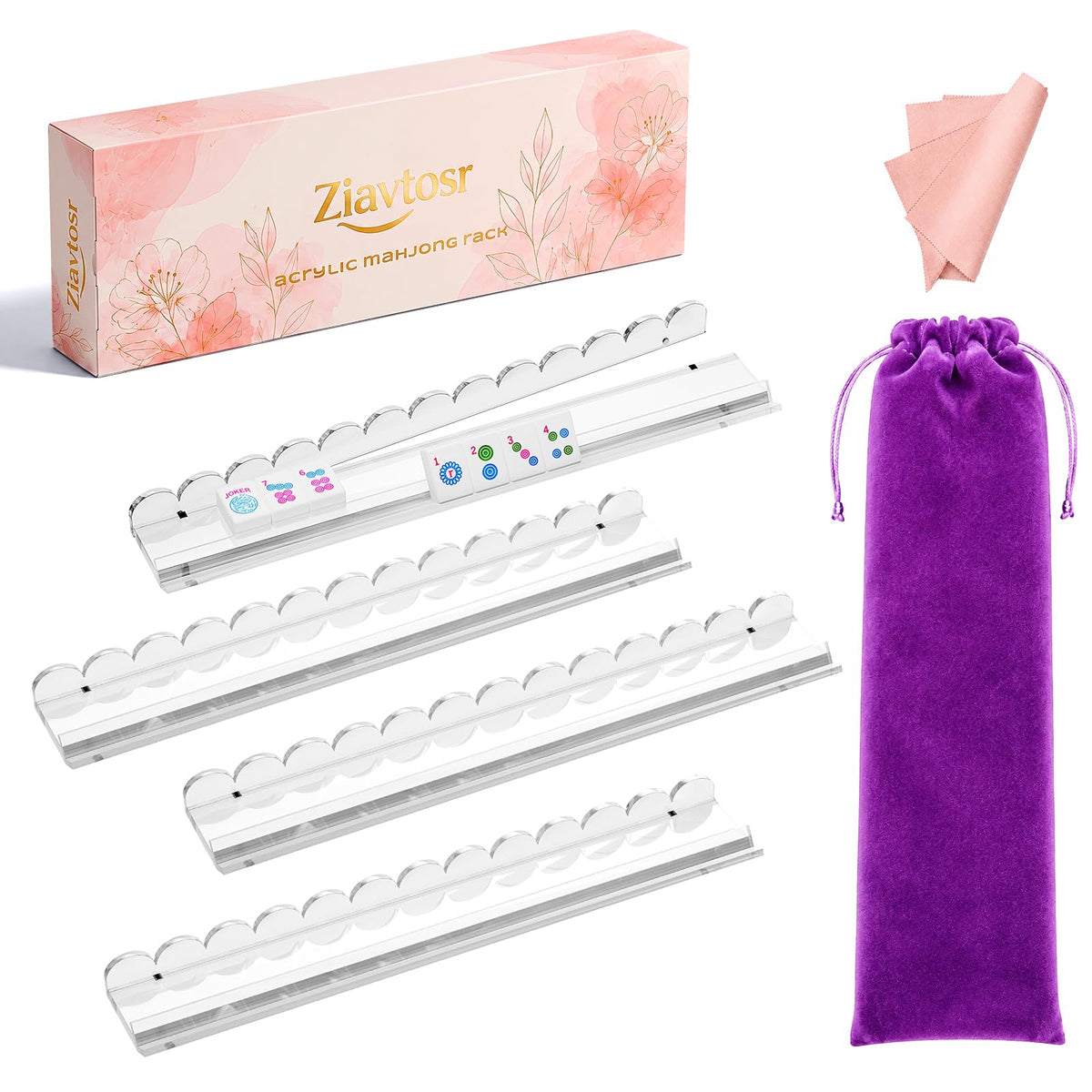 Mahjong Racks with Magnetic Pushers Z60315