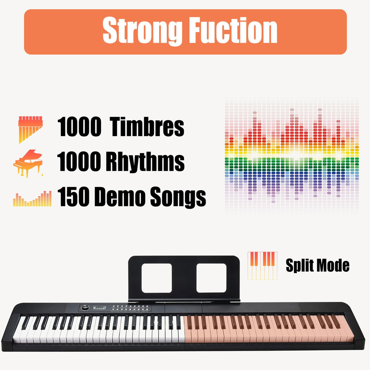 88 Key Digital Piano with Semi Weighted Keys P429