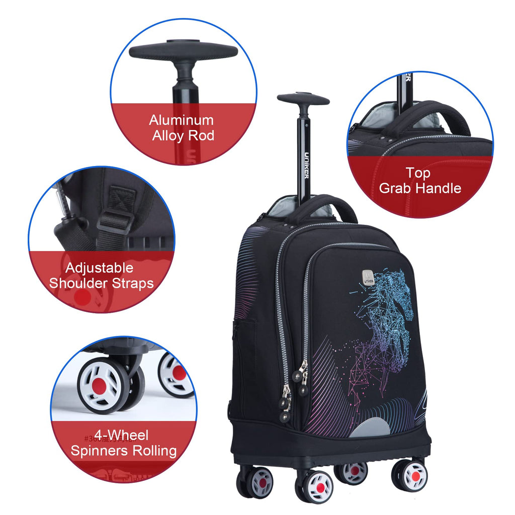 Rolling Backpack with Wheels Fits 15.6 Inch W325