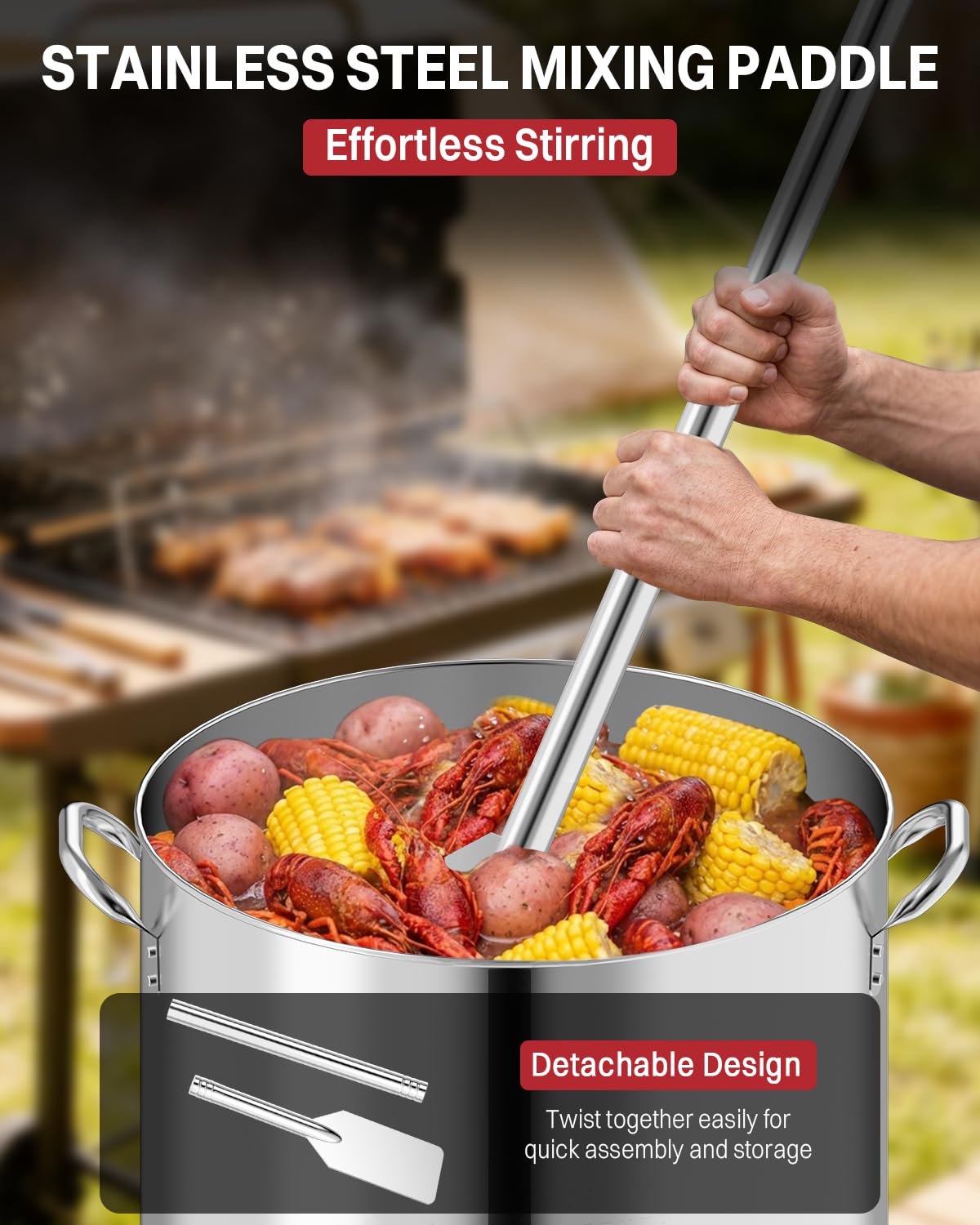 60QT Stainless Steel Stockpot with Basket Y92927