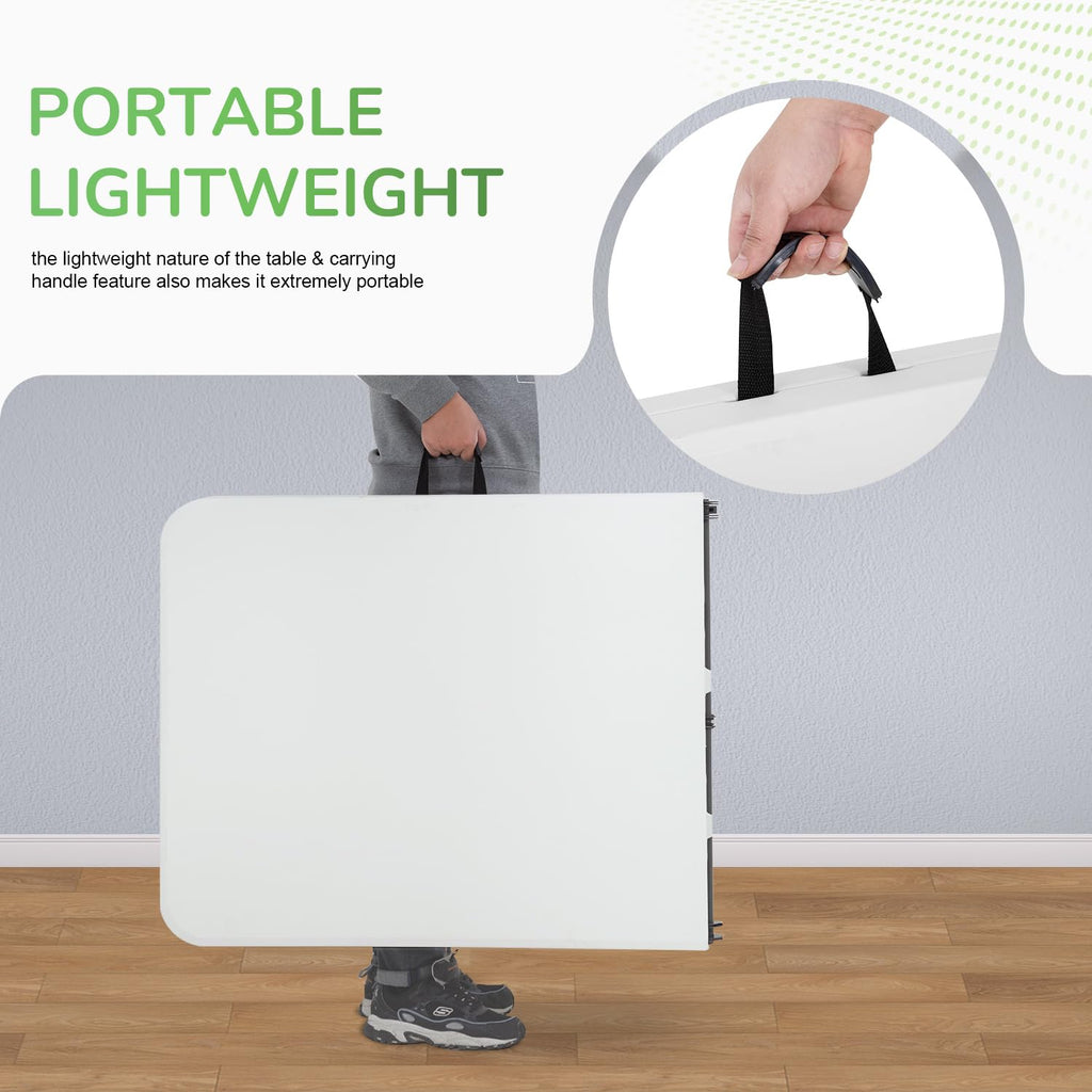 6FT White Portable Plastic Folding Table V81342