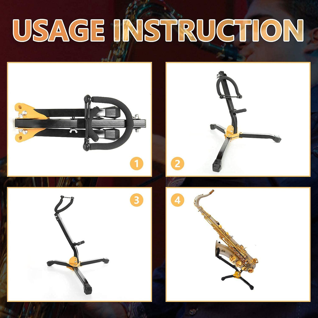 Folding Adjustable Metal Saxophone Stand Y354653