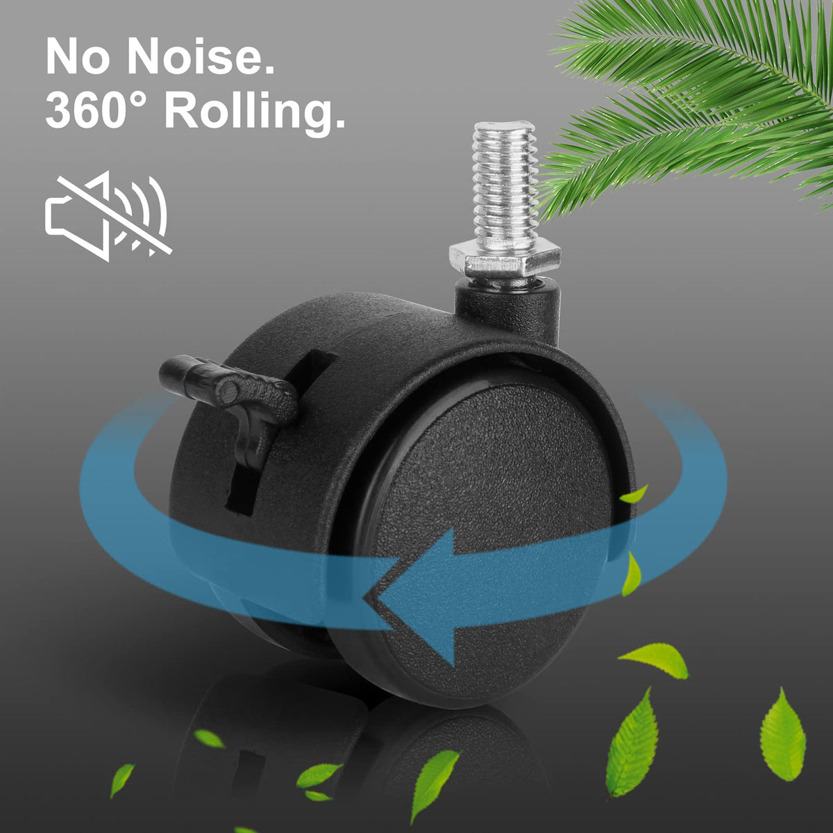 1.5 Inch Swivel Stem Caster Wheels with Locking Brake 4 Pack B809179