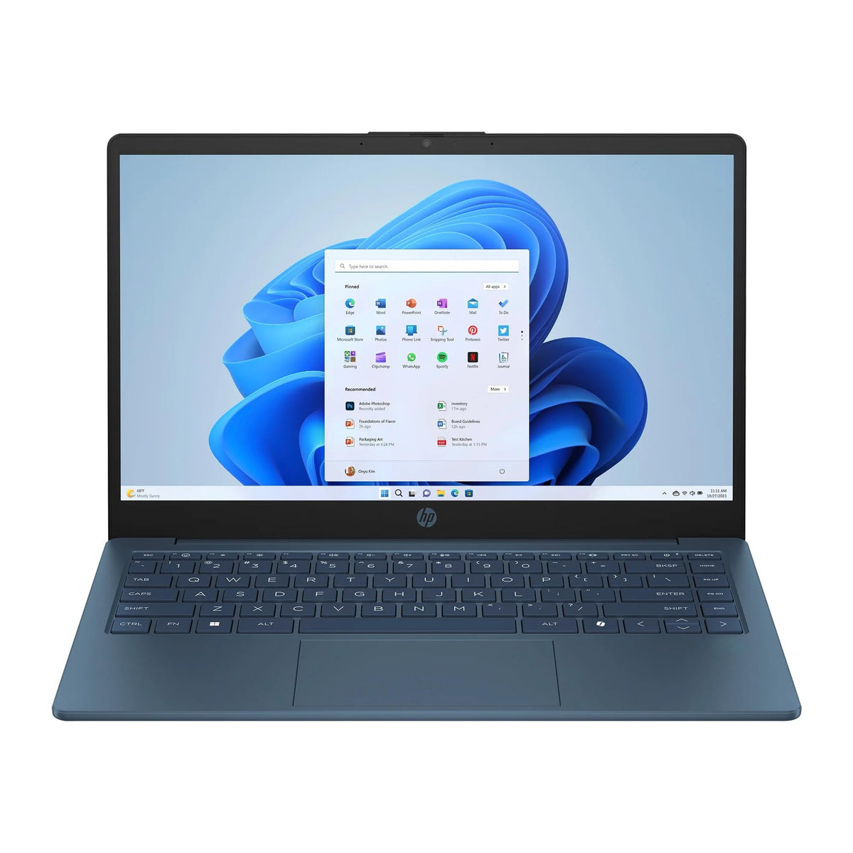 14" HD Laptop, Intel Celeron N150, 4GB RAM, 128GB Storage, Blue F421