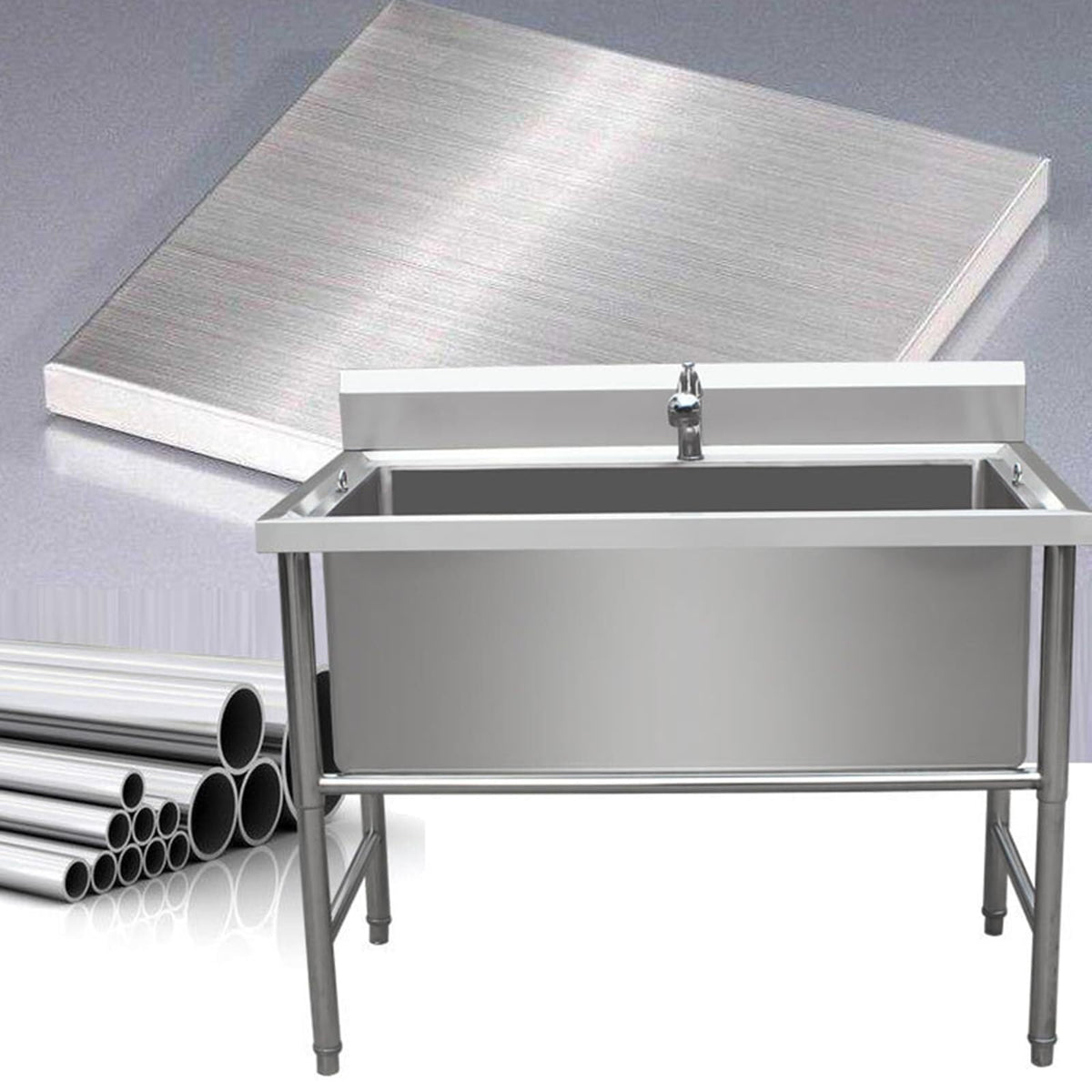 Stainless Steel Dog Washing Station with Sliding Door B1078