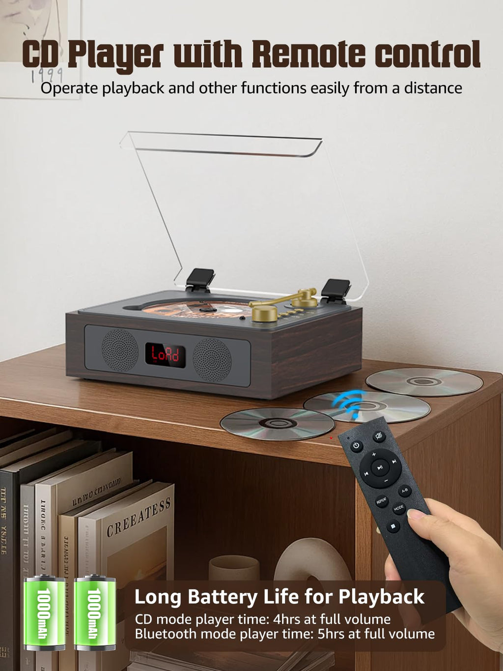 Portable CD Player with Built-in Speakers Bluetooth Y94863