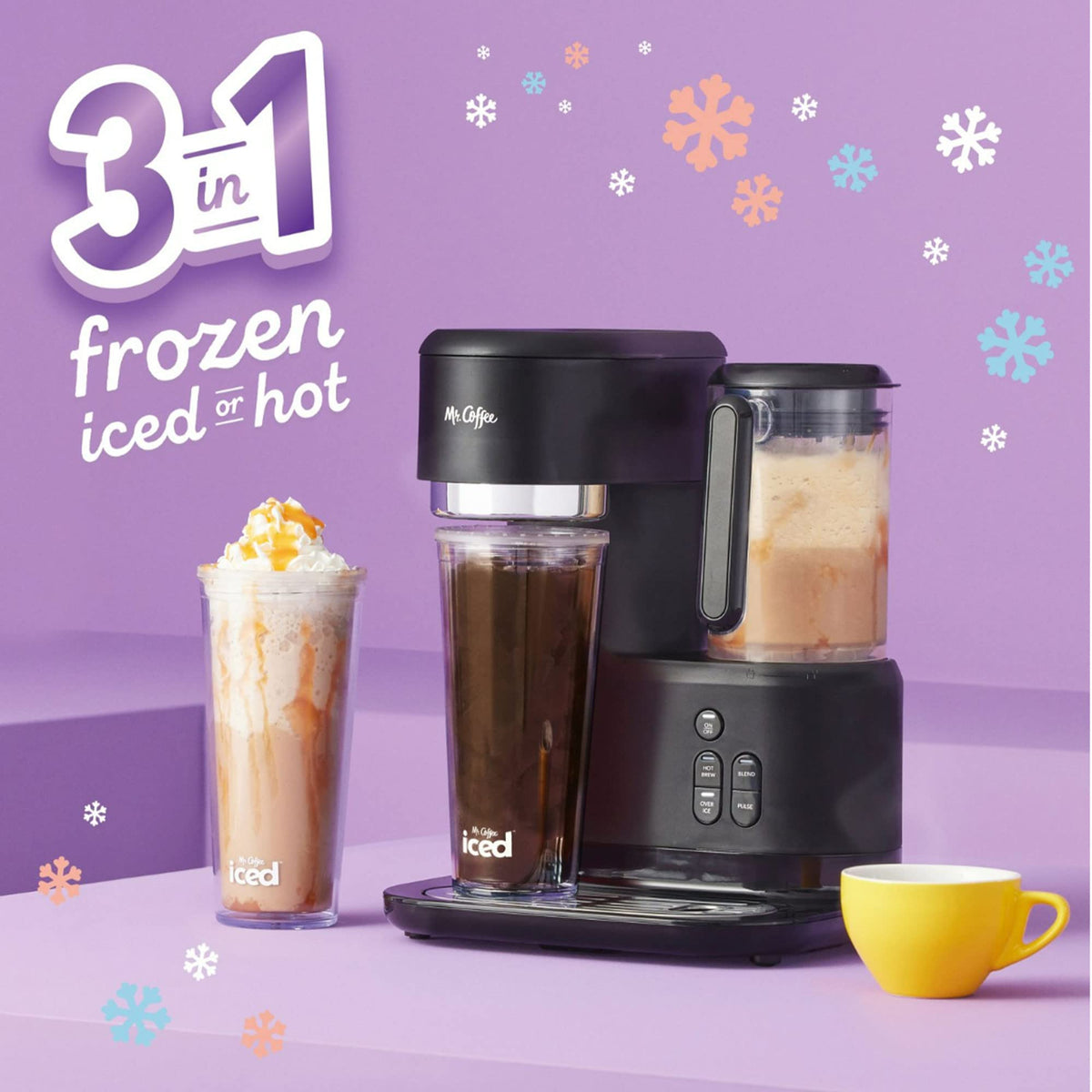3-in-1 Single-Serve Iced and Hot Coffee/Tea Maker with Blender, Black M51042