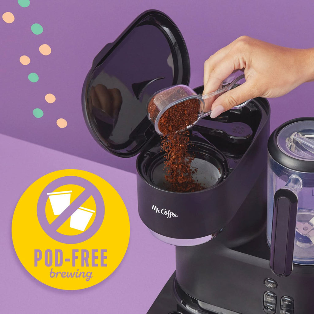 3-in-1 Single-Serve Iced and Hot Coffee/Tea Maker with Blender, Black M51042