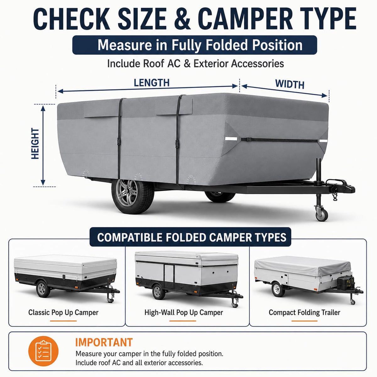 Pop Up Folding Camper Cover T115