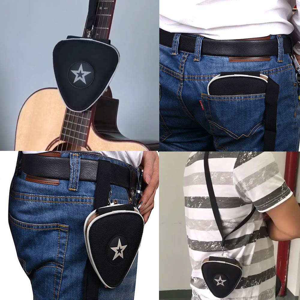 Guitar Pick Holder Case Bag with 24pcs Colorful Picks C84612
