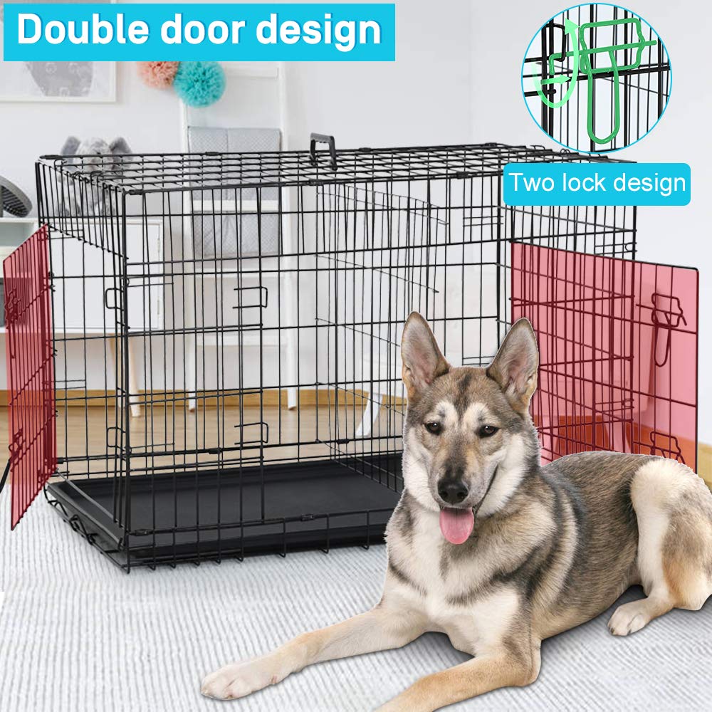 48" Heavy Duty Folding Wire Metal Dog Crate with Divider V542078