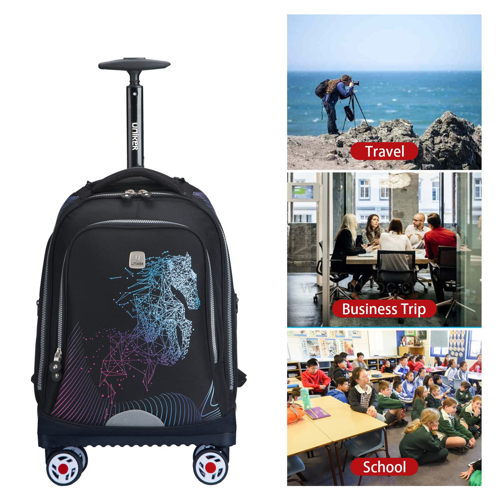 Rolling Backpack with Wheels Fits 15.6 Inch W325