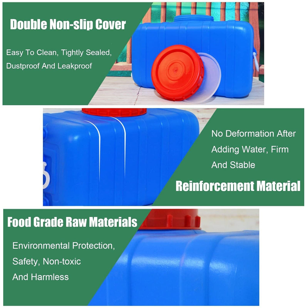 Blue Large Food-Grade Water Storage Container with Lid and Handle S56096