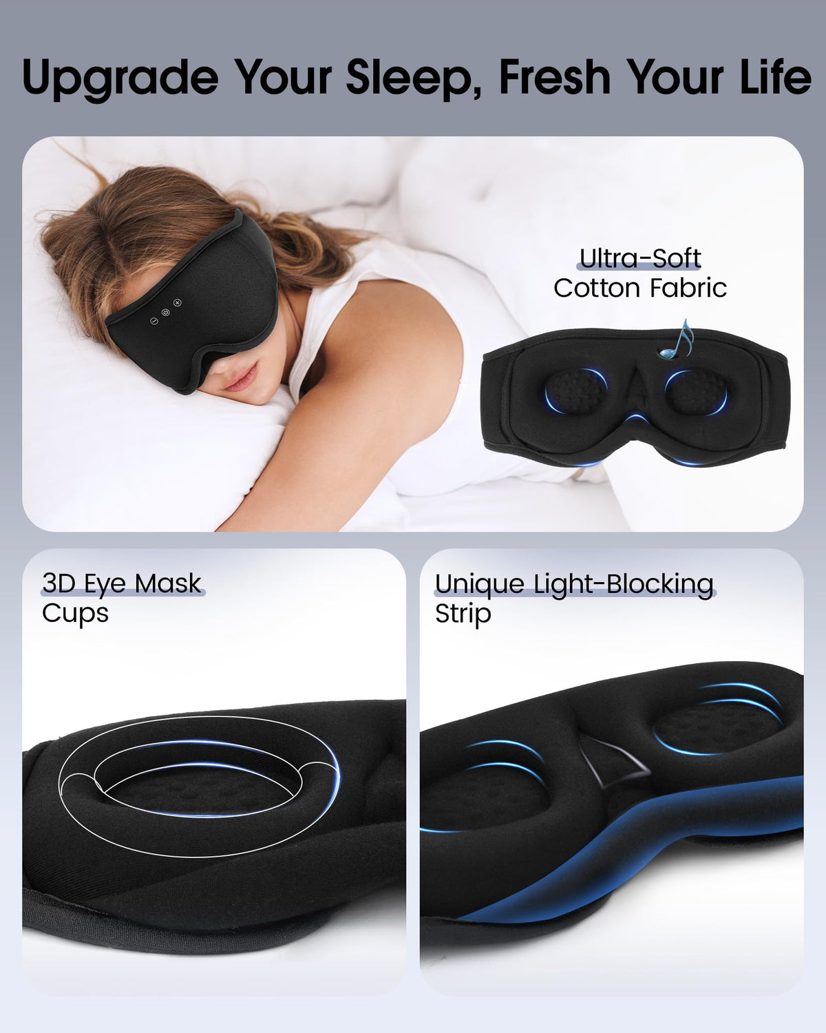 Sleep Mask Bluetooth Headphones H9808