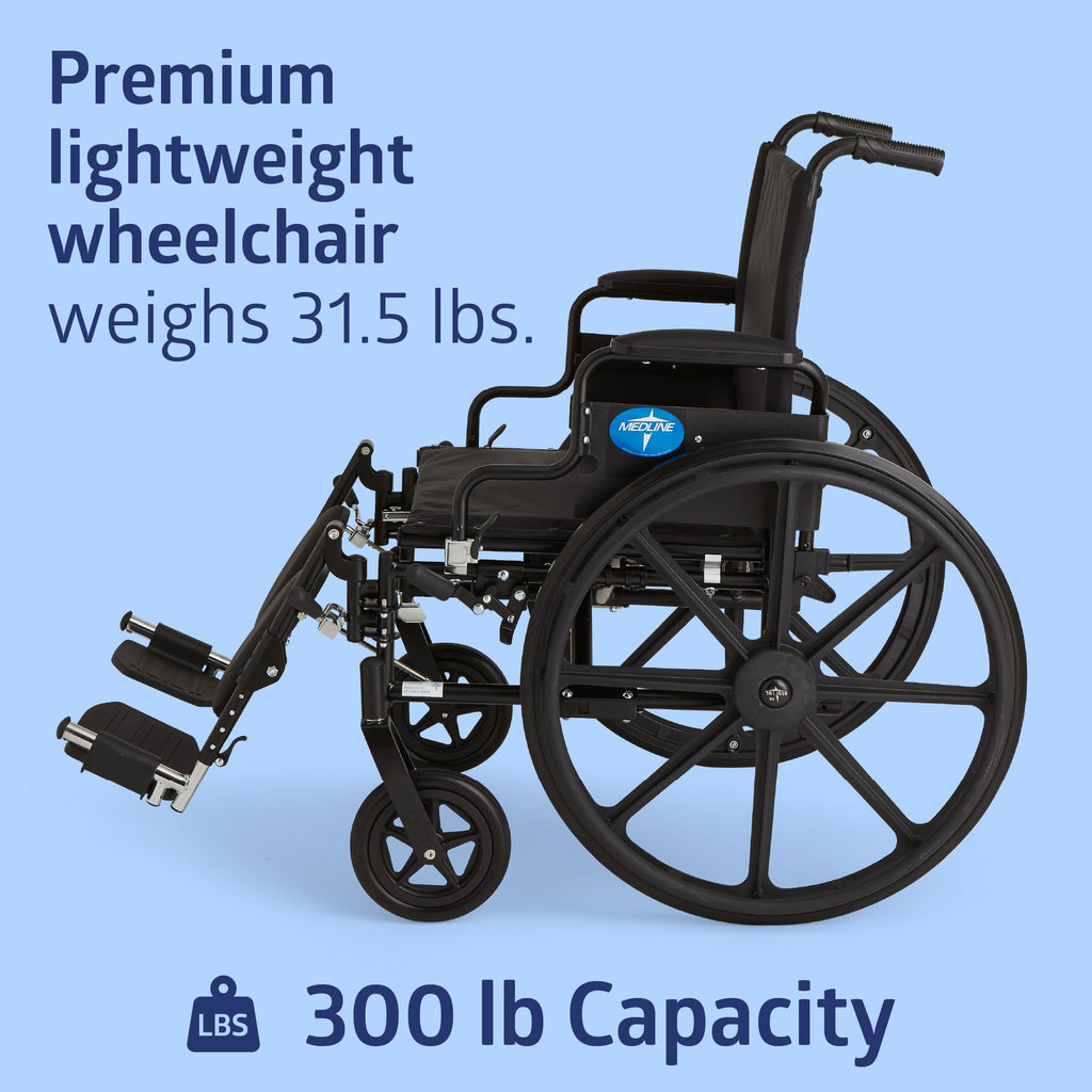 Lightweight Wheelchair with 18" Wide Seat and 300 lb. Weight Capacity Q53250