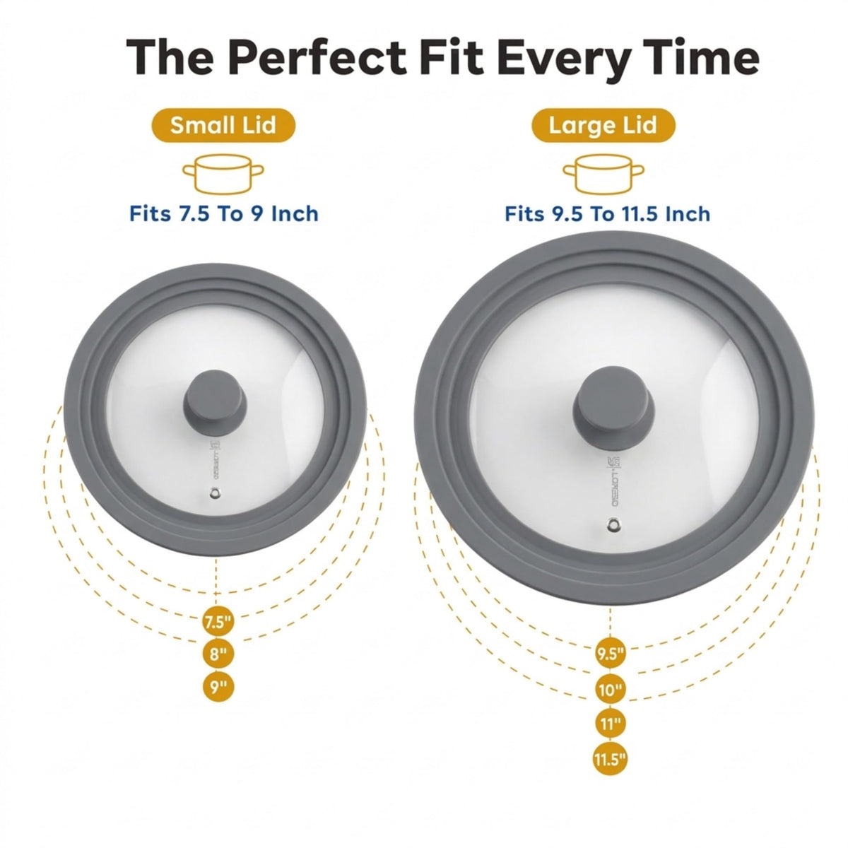 Universal Lid for Pots, Pans & Skillets, 7.5-11.5" E261125