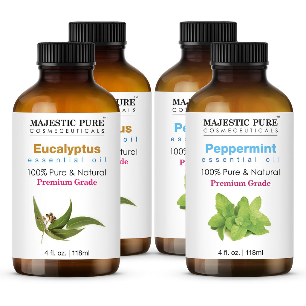 Peppermint and Eucalyptus Essential Oil 4 fl oz Pack of 2 Y8541