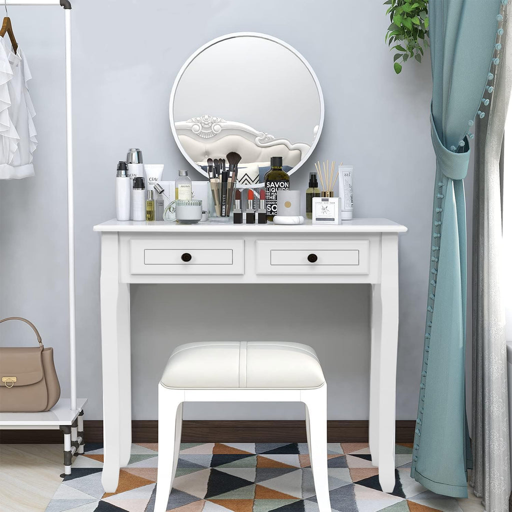 White Writing Desk with Hutch V8165