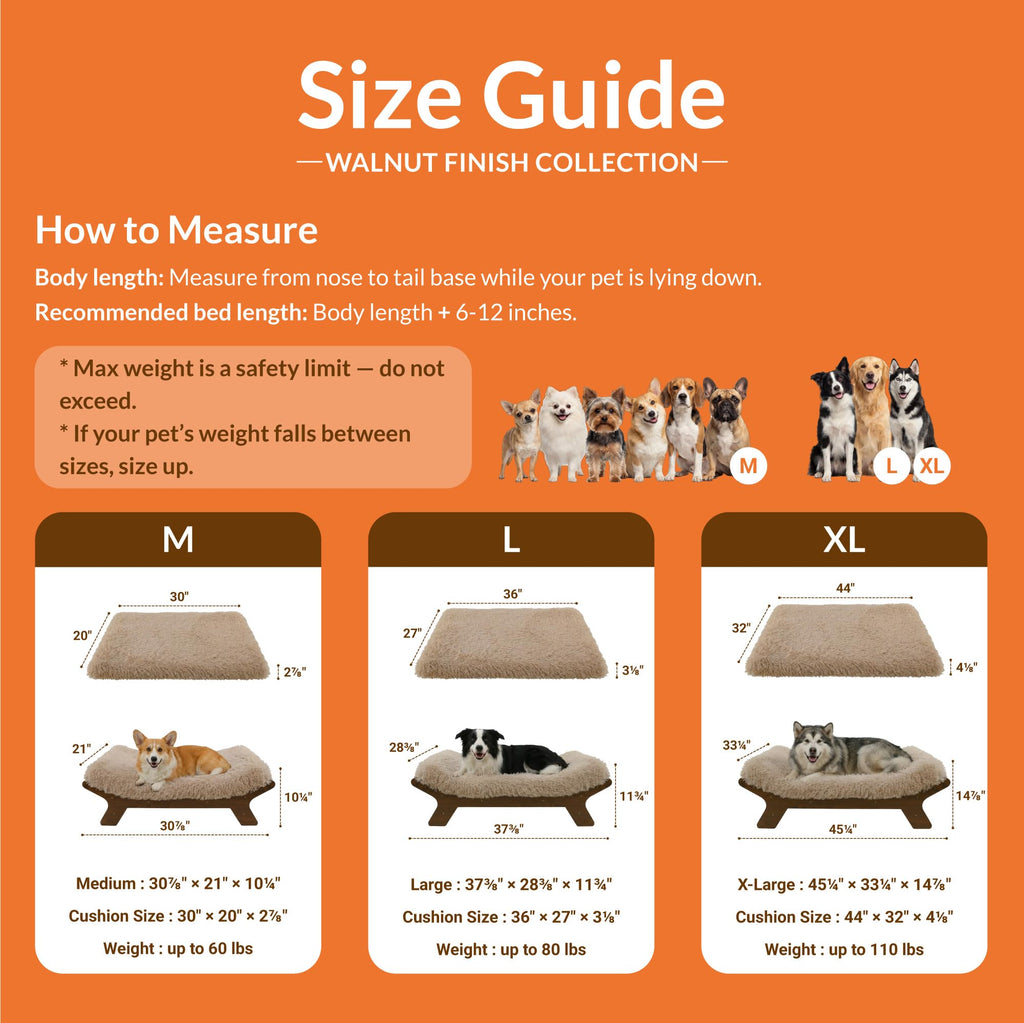 Wood Dog Bed Frame with Foam Mattress C6898