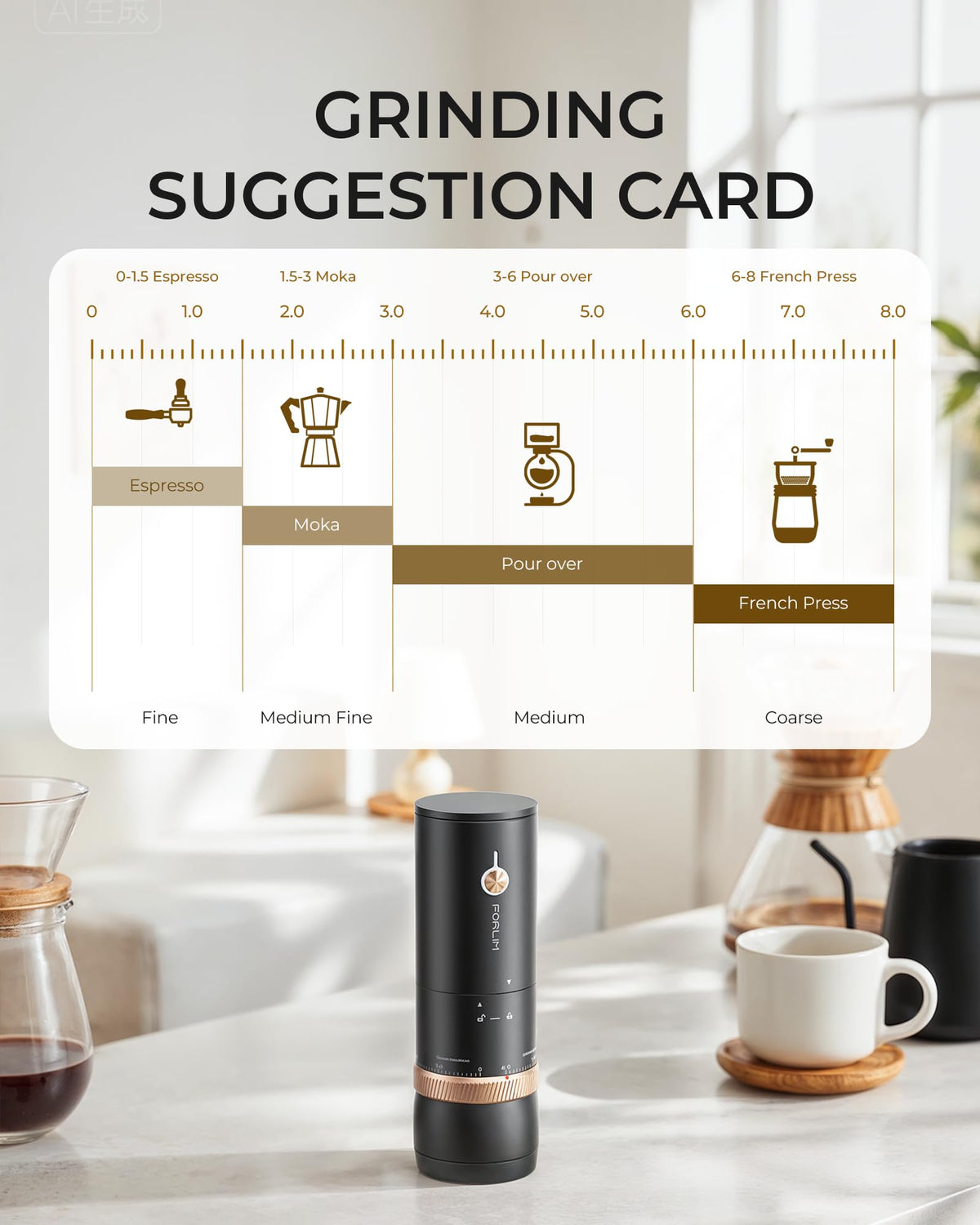 Portable Burr Coffee Grinder D8798