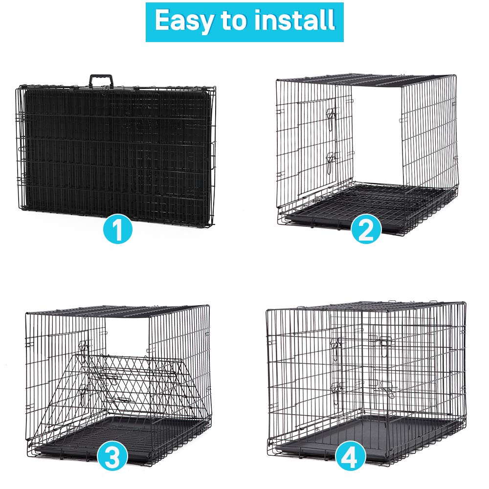 48" Heavy Duty Folding Wire Metal Dog Crate with Divider V542078