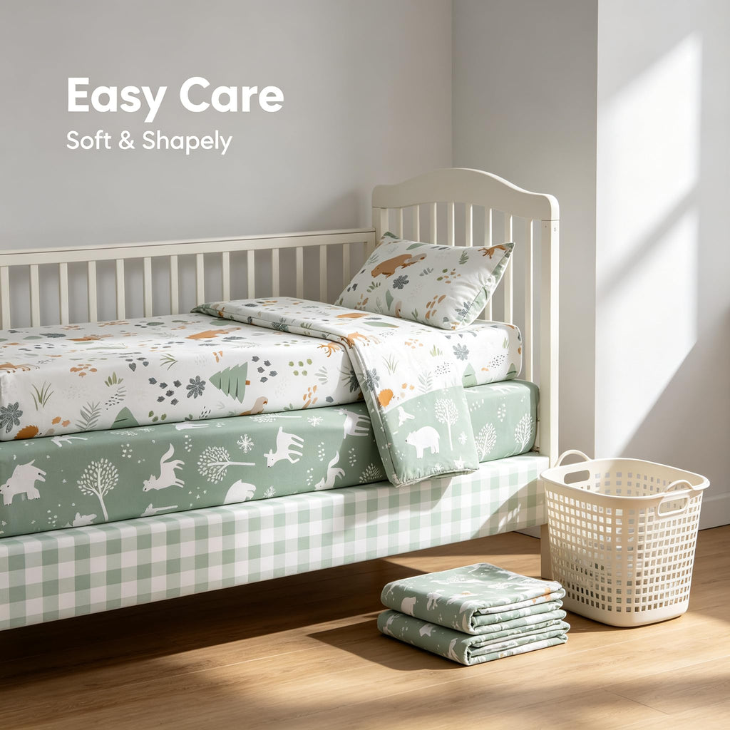 3 Pack Fitted Neutral Baby Crib Sheets D131