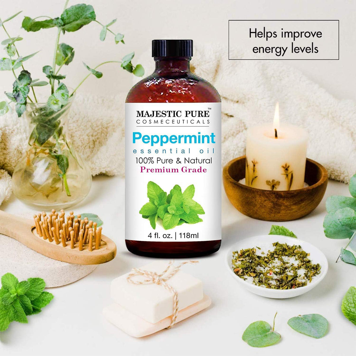 Peppermint and Eucalyptus Essential Oil 4 fl oz Pack of 2 Y8541