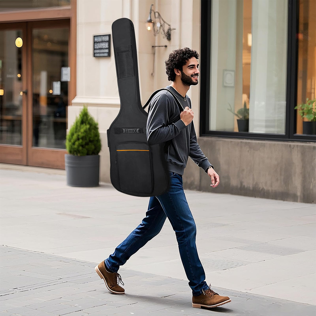 Black Padded Waterproof Bass Guitar Bag S852813