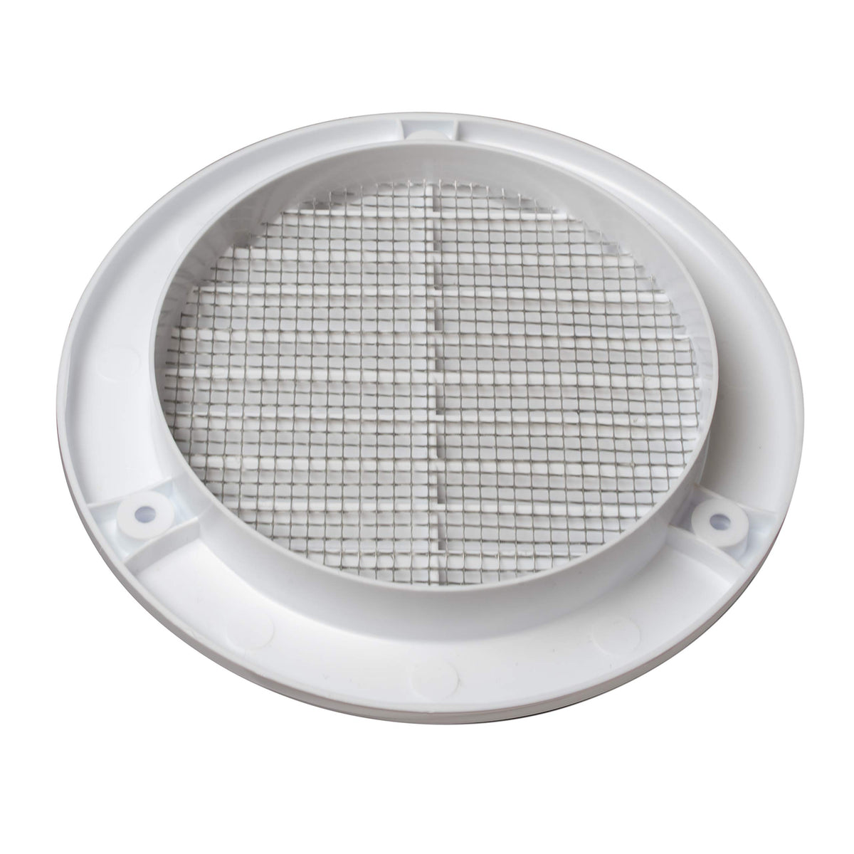 4" White Plastic Round Vent Cover with Mesh M782