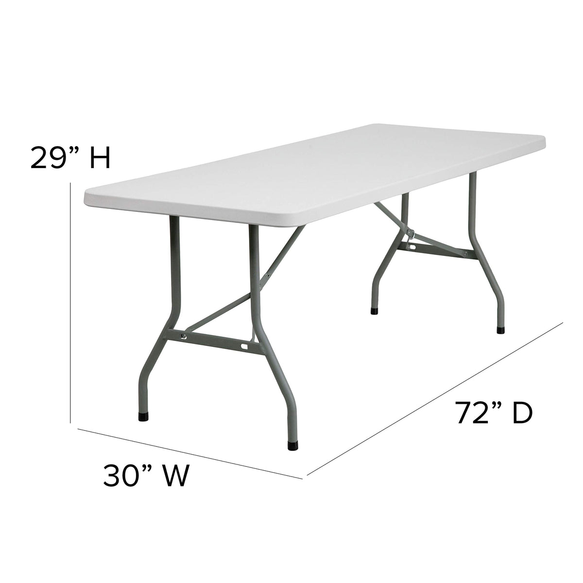 15 Pack 6-Foot Granite White Plastic Folding Table V15607