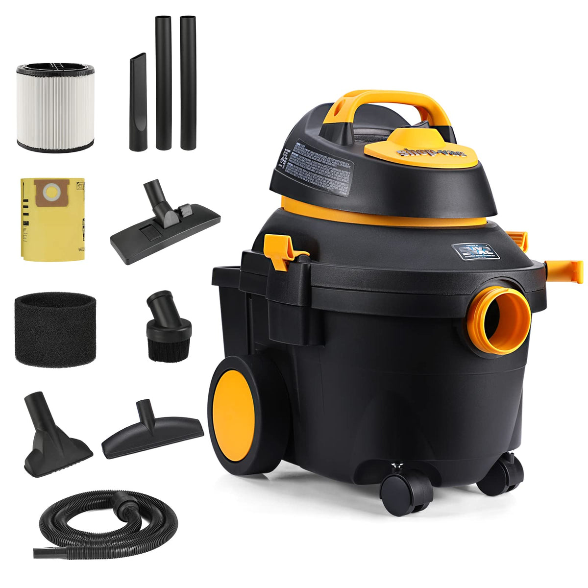4 Gallon 5.5 Peak HP Wet/Dry Utility Vacuum with Cart P459