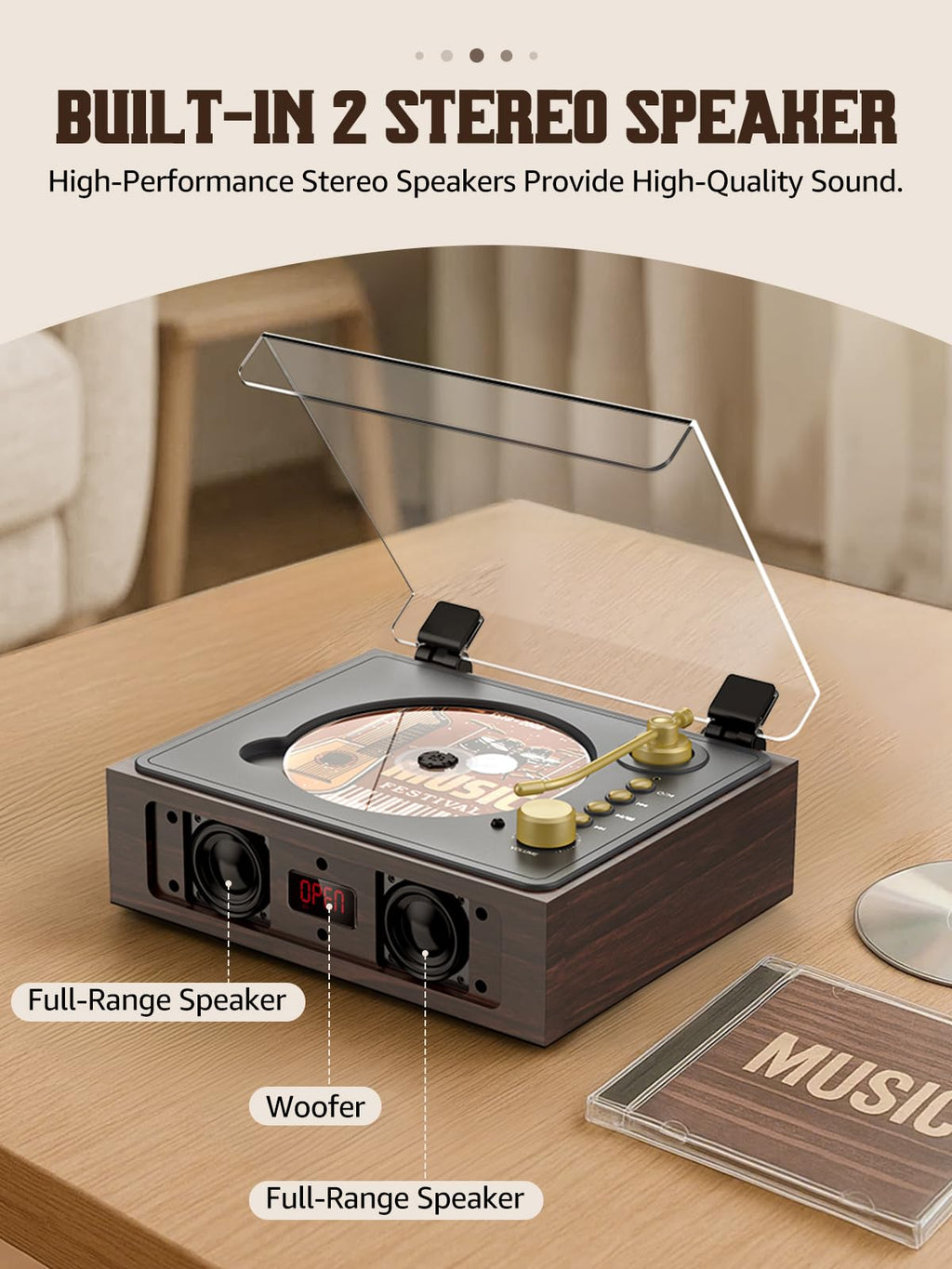 Portable CD Player with Built-in Speakers Bluetooth Y94863
