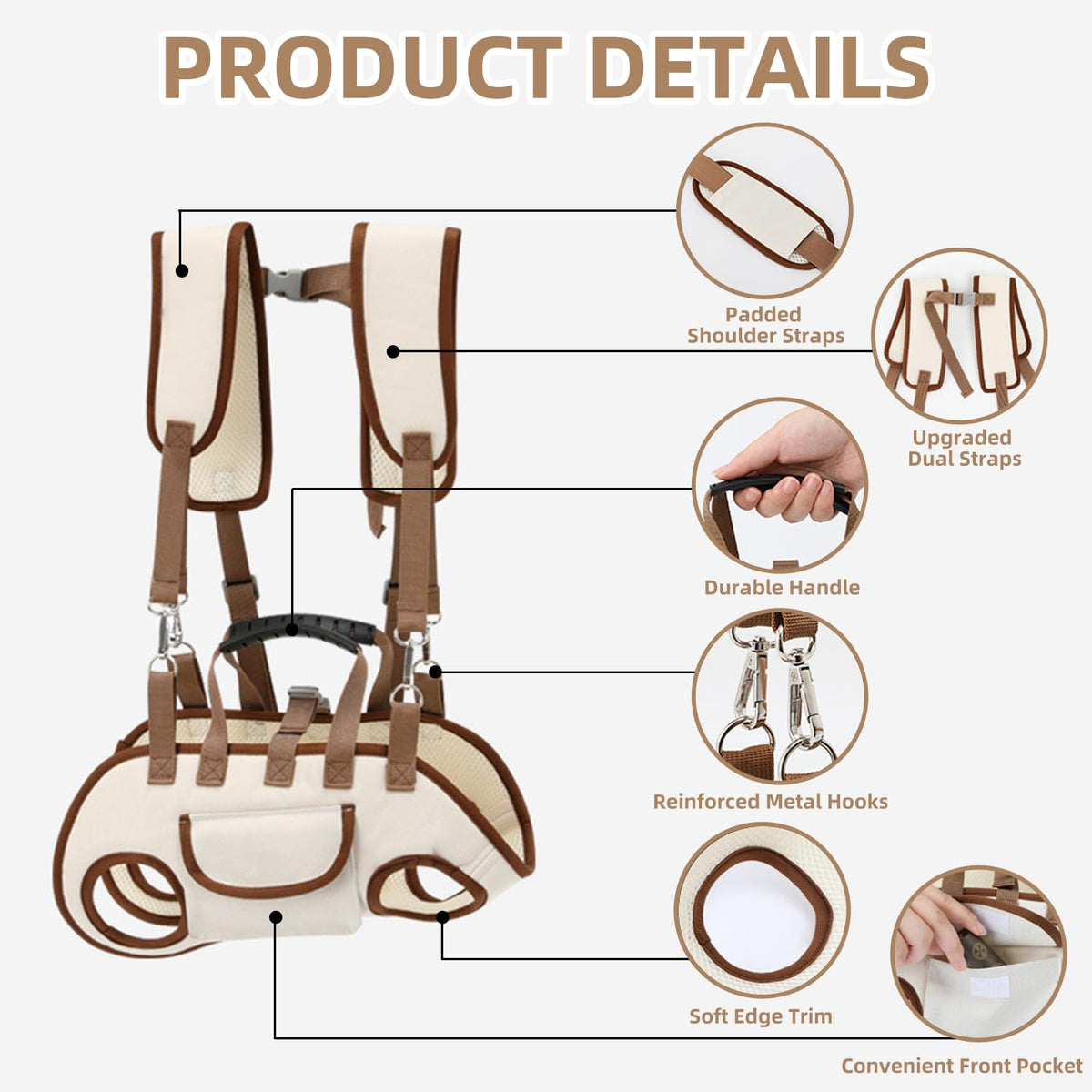 Breathable Detachable Dog Carrier Backpack with Adjustable Straps O13611