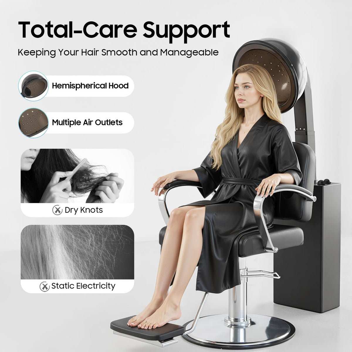 1200W Hooded Hair Dryer with Stand E572