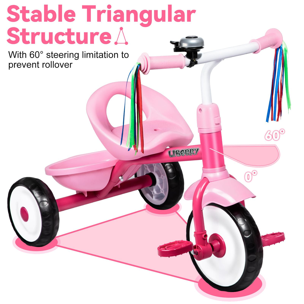 Pink 3 Wheel Toddler Tricycle Z4408
