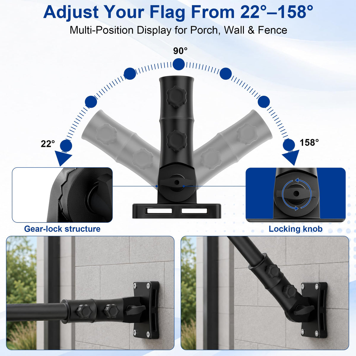 Aluminum Wall and Post Mount Flag Pole Holder R883