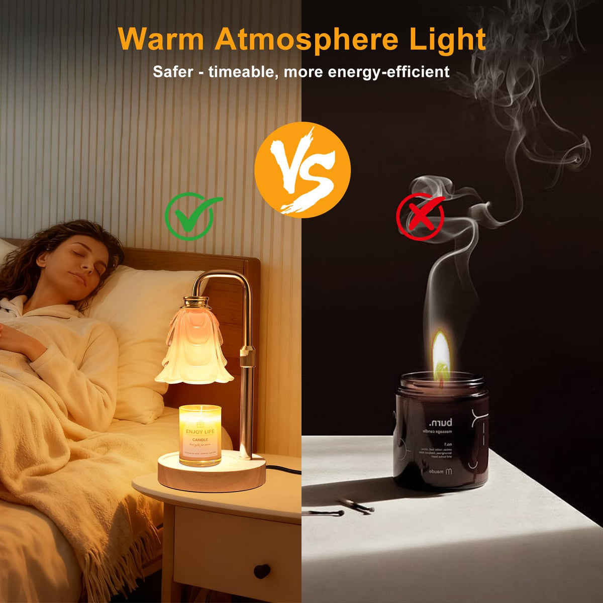 Adjustable Height Candle Warmer Lamp with Timer and Dimmer R190773