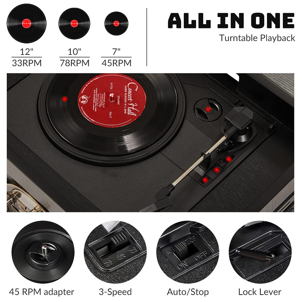 10-in-1 Record Player with Bluetooth L381254