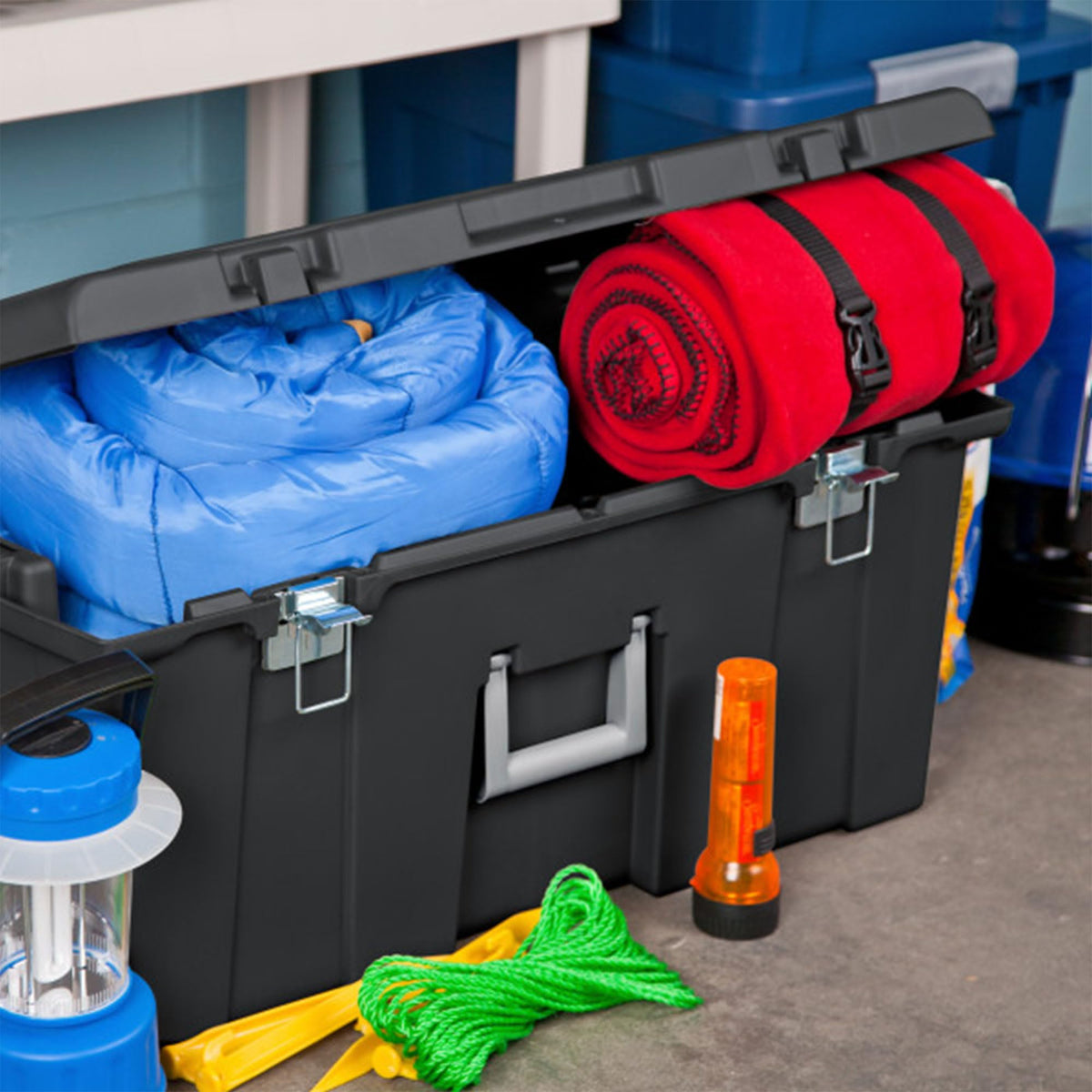 Wheeled Utility Storage Container with Lids, 6-Pack A802568