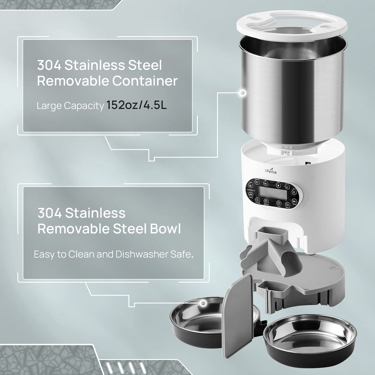 Automatic Pet Feeder with 4.5L Capacity E955