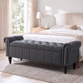 58" Chenille Storage Bench A35086
