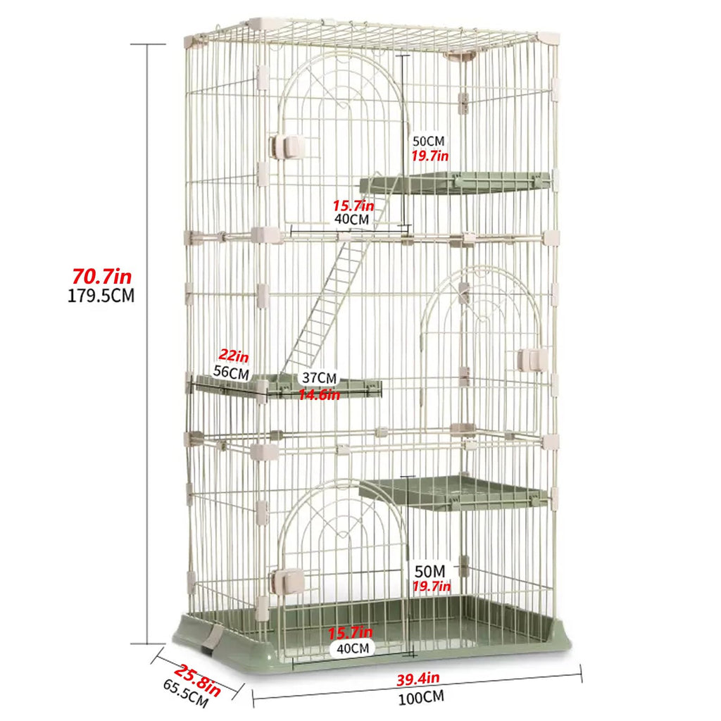 3/4-Tier Cat Cage Playpen with Hammock Y23521