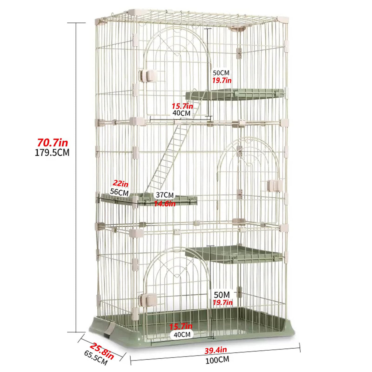 3/4-Tier Cat Cage Playpen with Hammock Y23521