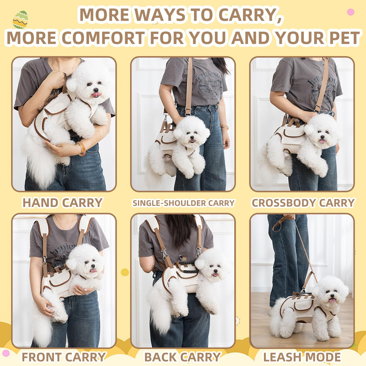 Breathable Detachable Dog Carrier Backpack with Adjustable Straps O13611